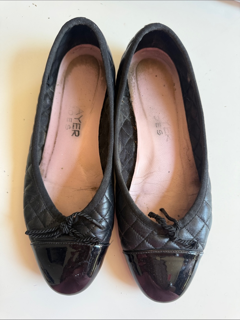 Paul Mayer black flats shoes size 7